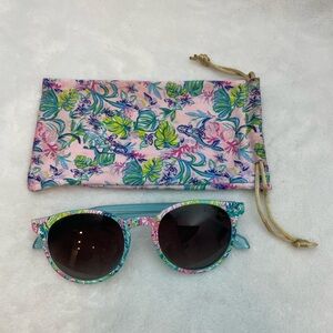 Lilly Pulitzer Polarized Pink Tropical Sunglasses with Case
